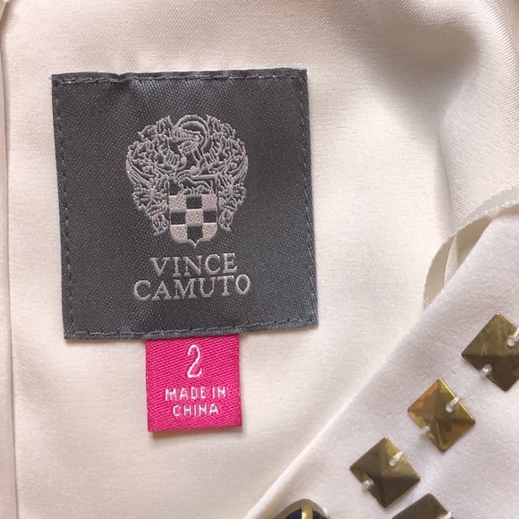 NWOT Vince Camuto Cream Villa Print Beaded Shift Mini Dress. Size 2 - Picture 11 of 12